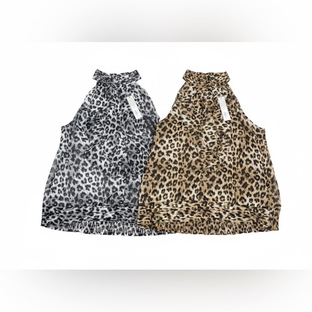 Apt. 9 Gray and Black Animal Print Top 2 pieces
